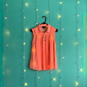 NWT sheer tank Women’s Medium M tailored look mango color.
